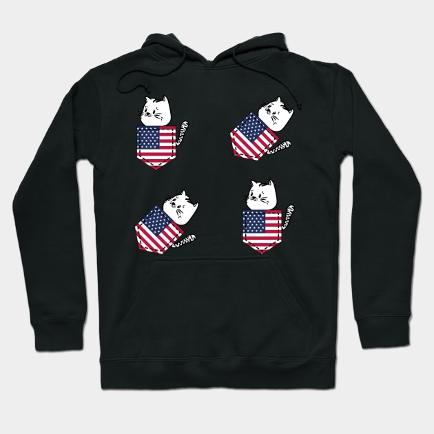 Patriotic Pocket Pussy - Cat Lover -  American Patriot Hoodie by PosterpartyCo